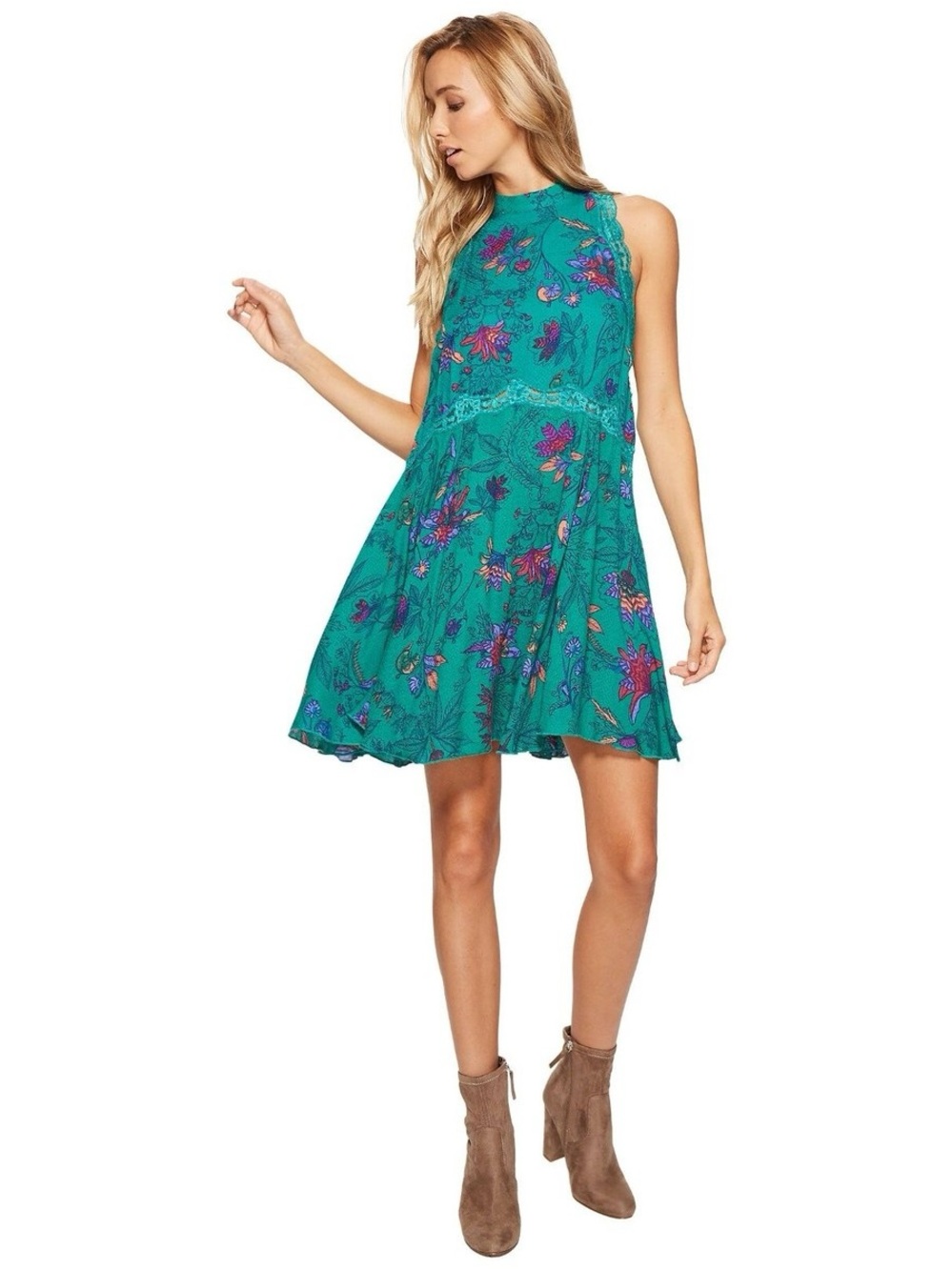 Free People She Moves High Neck Mini Dress - Picture 2 of 6